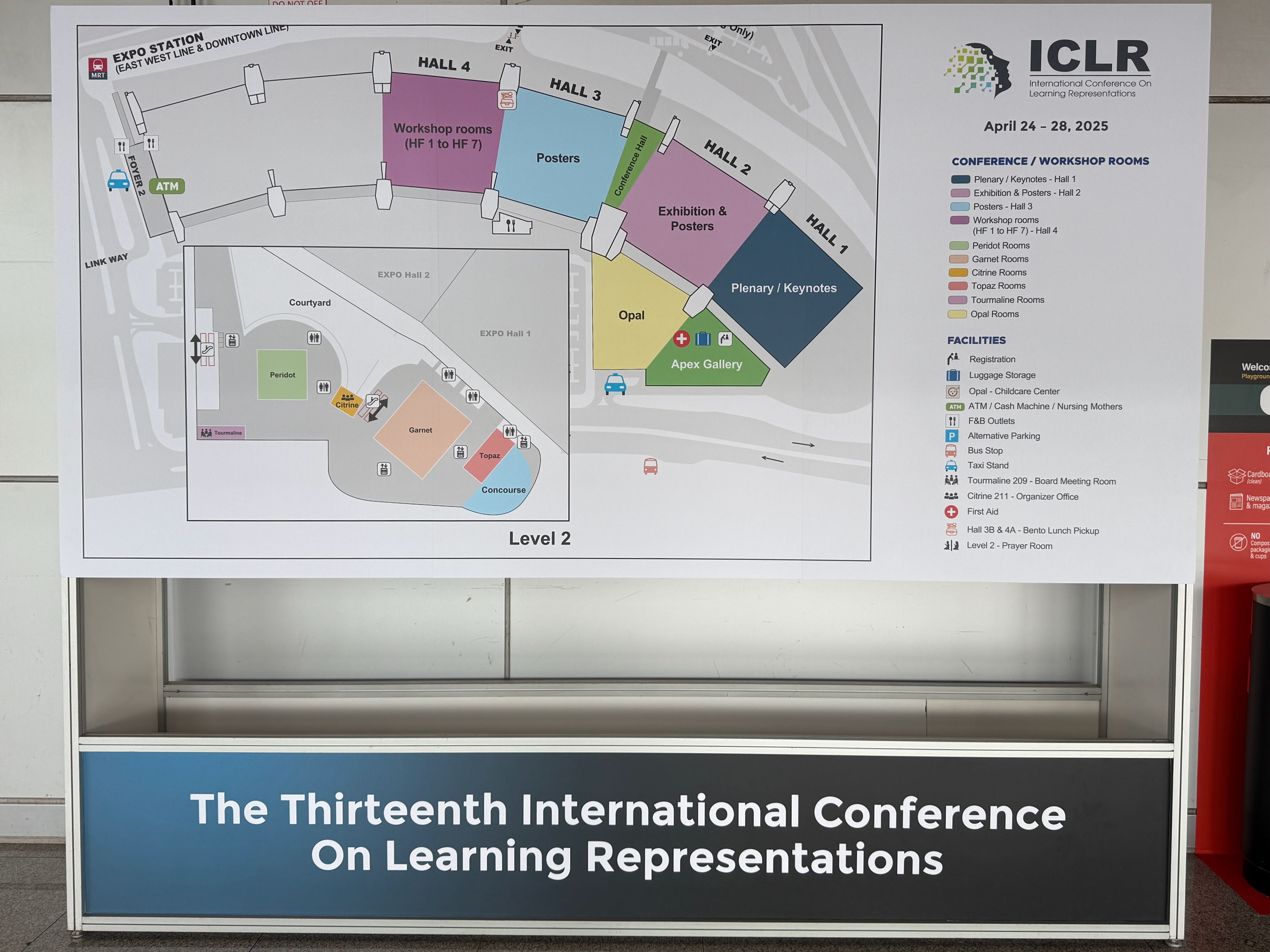 A map of the Singapore Expo halls for ICLR. 